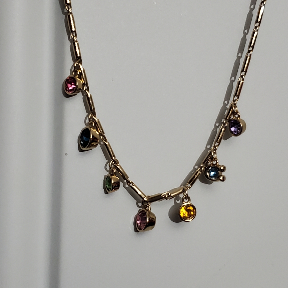 Coach Gold Necklace with Colorful Charms Like New - Picture 5 of 10